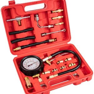 0-140PSI Fuel Pressure Tester Kit, TU-114 Oil Pressure Gauge Kit, Injection Pump Diagnostic Tester Tool for Gasoline Cars, Trucks and Motorcycles