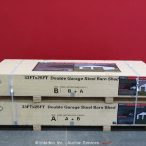 AllMetal K3325 33' x 25' Double Garage Steel Shed Metal Building bidadoo -New