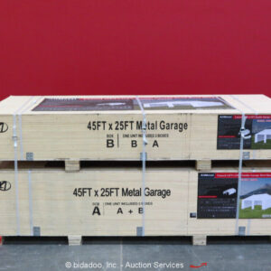 AllMetal K4525 45' x 25' Double Garage Steel Shed Metal Building bidadoo -New