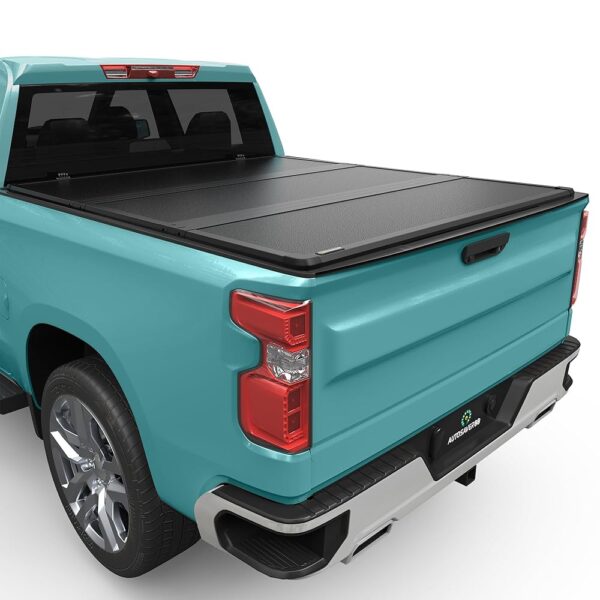 AUTOSAVER88 FRP Hard Tri-fold Truck Bed Tonneau Cover Compatible with Chevy Silverado/GMC Sierra 2500 3500 HD 2020 2021 2022 2023 2024 2025 6.9ft Bed