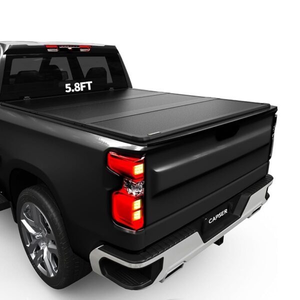 CAPSER 5.8 FT Hard Tri Fold Truck Bed Tonneau Cover Fits 2019-2024 Chevy Silverado 1500/GMC Sierra 1500 5.8ft / 69.9" Truck Bed Cover