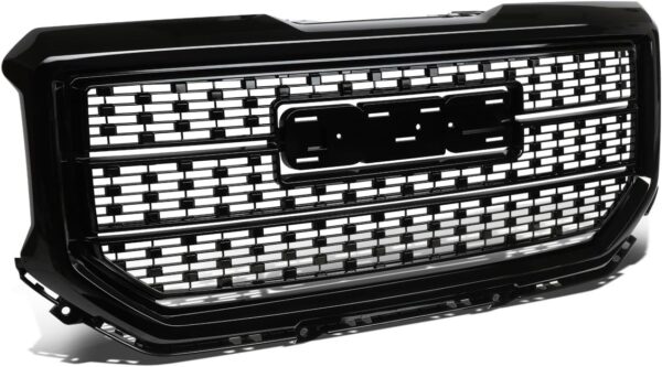 DNA Motoring GRLDDENL-GMCSIE16-BK Black ABS Front Bumper Grille Compatible with 16-18 Sierra 1500