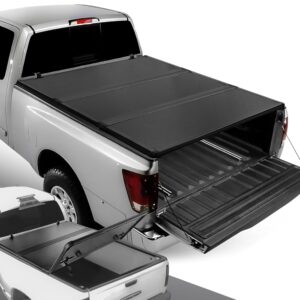 DNA MOTORING New Upgrade Truck Bed Top Hard Solid Tri-Fold Tonneau Cover Compatible with 04-15 Nissan Titan 5'7" Bed, TTC-HARD-047