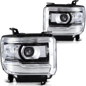 ECCPP Headlight Assembly For GMC Sierra 1500 2014-2015,For GMC Sierra 2500 HD 2015-2019,For GMC Sierra 3500 HD 2015-2019 Driver and Passenger Side