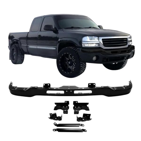 Front bumper face bar Fit GMC SIERRA 1500/1500HD/2500HD/3500(2003-2006,CLASSIC:2007),2500(2003-2004) GM1002464 15098990-PFM BLACK W/Brackets