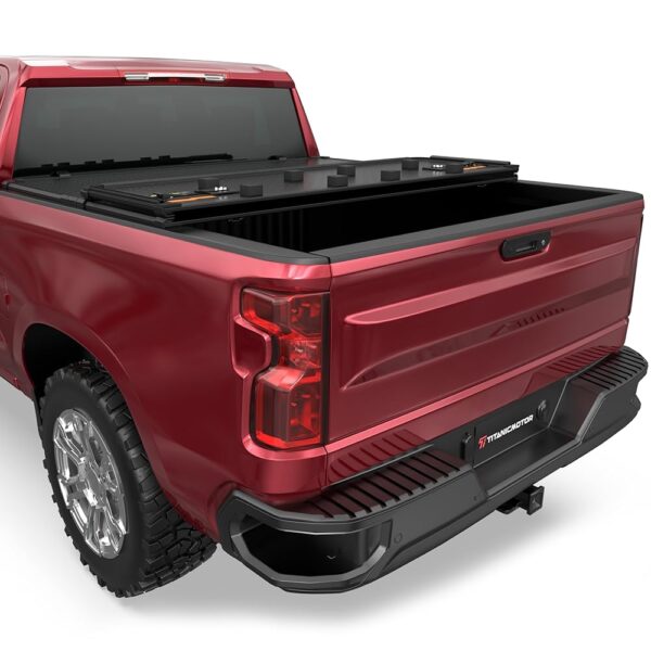 Hard Tri Fold Truck Bed Tonneau Cover Compatible for 2014-2018 Chevy Silverado GMC Sierra 1500 2015-2018 Silverado Sierra 2500 3500 HD Fleetside 5.8FT 69.6Inch