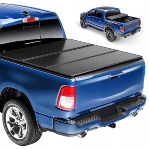 Hard Tri-Fold Truck Bed Tonneau Cover for Dodge Ram 1500 2009-2010, 1500 2011-2018, Ram 1500 Classic 2019-2021, Ram 2500 3500 2011-2022, 6.4 ft 76.3 in Bed, Without Ram Box