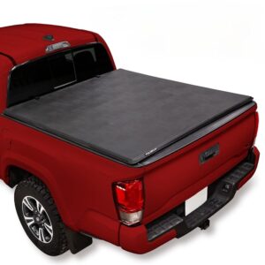 LEER FOLDITUP | Fits 2016-2023 Toyota Tacoma with 5’2” Bed w/Track | Soft Tri-Fold Truck Bed Tonneau Cover | Easy Install | 4F286 - Does Not Fit Trail Edition