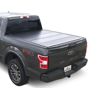 LEER HF650M Quad-Folding Truck Bed Tonneau Cover, Fits Ford F-150 Light Duty, Years 2015-2024, 5'6" Truck Bed, Black