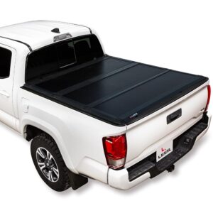 LEER HF650M Quad-Folding Truck Bed Tonneau Cover, Fits Toyota Tundra with or Without Track System, Years 2007-2021, 5'6" Truck Bed, Black