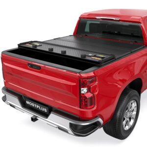 MOSTPLUS Quad 4-Fold Hard Folding Tonneau Cover Truck Bed Compatible with 2007 2008 2009 2010 2011 2012 2013 Chevy Chevrolet Silverado/GMC Sierra 1500 Fleetside - 5.8 FT...