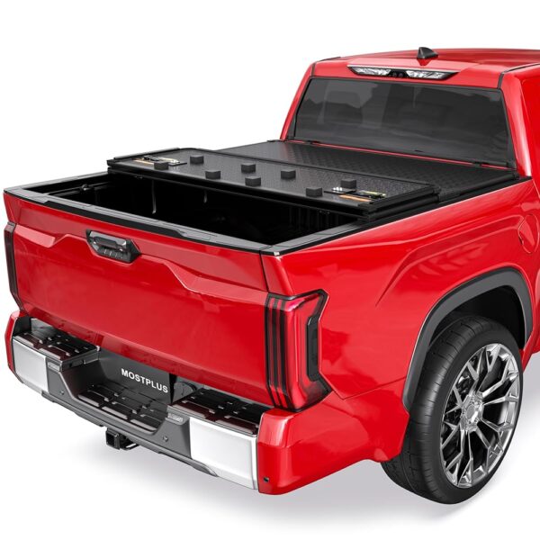 MOSTPLUS Tri Fold Hard Truck Bed Tonneau Cover Compatible with 2016-2023 Toyota Tacoma Fleetside 3-Fold Aluminum Bed Cover-6FT 73.7Inch