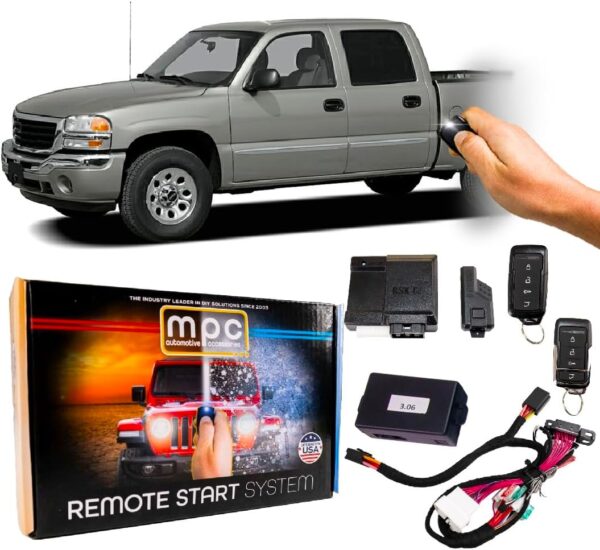 MPC Remote Start Kit Compatible with GMC Sierra 1500 HD 2005-2006 - Semi-Plug-n-Play - with T-Harness || Includes 2X Remotes || Premier USA Tech Support
