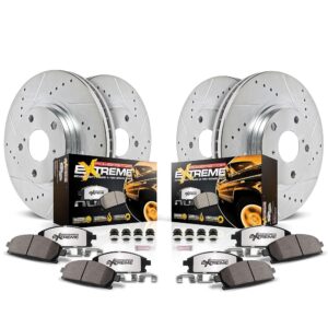 Power Stop Brake Kit For 2016-2022 Honda Pilot | 2017-2022 Honda Ridgeline Front and Rear Z36 Truck & Tow Carbon Fiber Ceramic Brake Pads and Drilled and Slotted Brake Rotors...