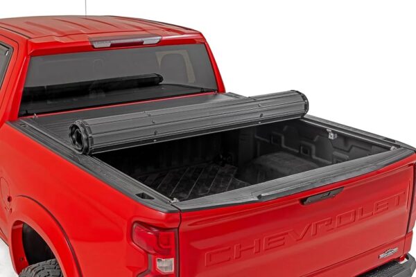 Rough Country Hard Roll Up Bed Cover for Chevy Silverado/GMC Sierra 1500 (2019-2025) - Fits 5'10 (70") Bed, Low-Profile Tonneau Cover