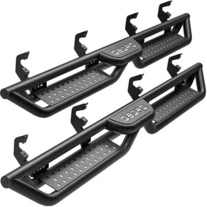 Running Boards Compatible with Chevy Silverado GMC Sierra Crew Cab 2019-2025 1500, 2020-2025 2500HD 3500HD, Two-Stair Side Steps Rail Drop Nerf Bars Carbon Steel (Excl 2019 1500...