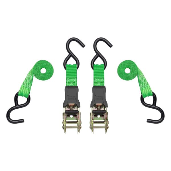 SmartStraps Ratchet Straps - 6ft GRN Padded Ratchet 2pk 1,500lb , green -SMAR138