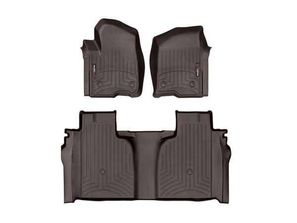 WeatherTech Custom Fit FloorLiners for Silverado 1500, 2500HD/3500HD LTD, Sierra 1500, 2500HD/3500HD, Limited, (CrewCab, Bucket Seats) - 1st & 2nd Row (471436-1-2), Cocoa