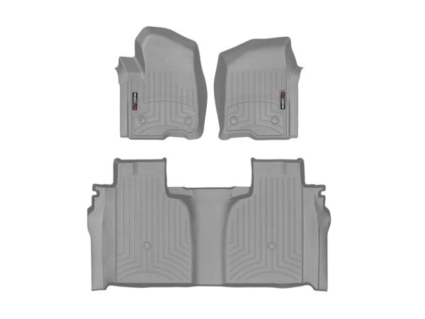 WeatherTech Custom Fit FloorLiners for Silverado 1500, 2500HD/3500HD LTD, Sierra 1500, 2500HD/3500HD, Limited, (CrewCab, Bucket Seats) - 1st & 2nd Row (461436-1-2), Grey