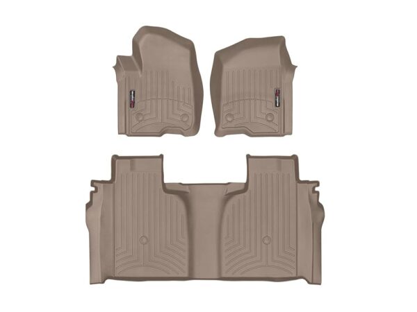 WeatherTech Custom Fit FloorLiners for Silverado 1500, 2500HD/3500HD LTD, Sierra 1500, 2500HD/3500HD, Limited, (CrewCab, Bucket Seats) - 1st & 2nd Row (451436-1-2), Tan