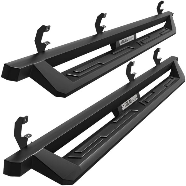 YITAMOTOR Running Boards Compatible with 2019-2025 Chevy Silverado/GMC Sierra 1500, 2020-2025 Silverado/Sierra 2500HD 3500HD Double/Extended Cab, Black Powder Coated Side Steps,...