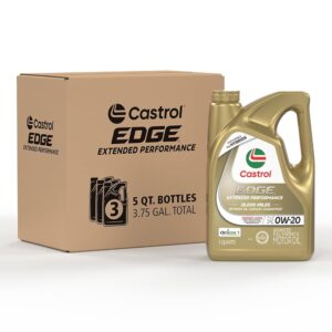 Castrol Edge Extended Performance 0W-20 Motor Oil 5 Quart, Pack of 3