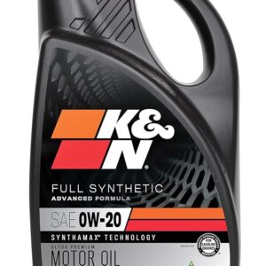 K&N Motor Oil: 0W-20 Synthetic Engine Oil: Premium Protection, High Mileage, 5 Quarts