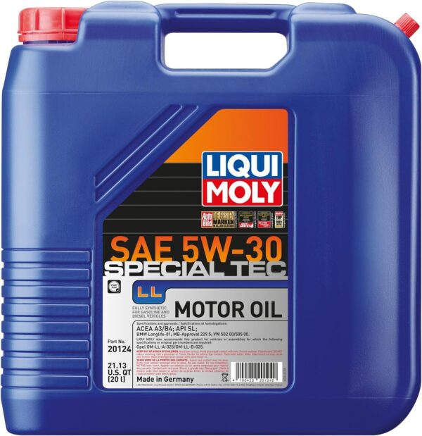 LIQUI MOLY Special Tec LL SAE 5W-30 | 20 L | Fully synthetic engine oil | SKU: 20124