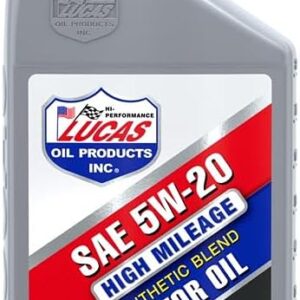 Lucas Oil Synthetic Blend High Mileage SAE 5w-20 Motor Oil_ API SP 1 Quart (Pack of 6)