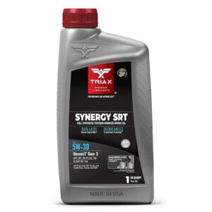 TRIAX Synergy SRT 5W-30 - Full Synthetic, Friction Modified Engine Oil - 20K Miles, API SP Licensed, 3x Wear Protection - Nano Boron and Moly Friction Modified (1 Quart)